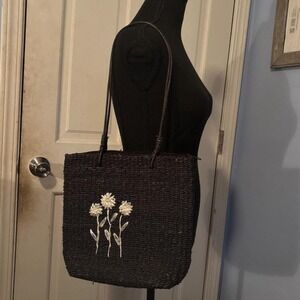 Tweed Flower Shoulder Bag Neutral